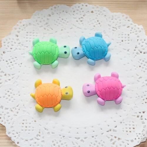 4pc Cute Tortoise Shape Eraser Student Creative Novelty Kids Rubber Stationery Pencil Eraser Promotion Office School Supplies