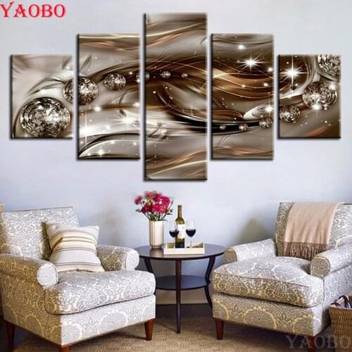 5pcs/set Diy Diamond Painting Cross Stitch Kit abstract Exquisite Patterns bead Embroidery 5d Full square/round Mosaic picture