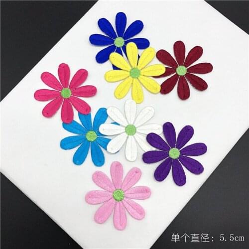 8Pcs/5.5cm Clothing Embroidery Patch Fabric Sticker Iron On Patch Craft Sewing Repair Applique Cute Flower