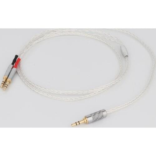 8Cores Silver Plated OCC Earphone Cable For Focal Clear Elear Elex Elegia Stellia