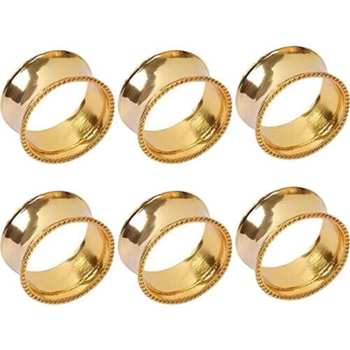 Promotion! 6 Pcs Napkin Rings Set Dining Table Setting Bridal Napkins Rings Glossy Napkin Holder Adornment for Party Wedding Din