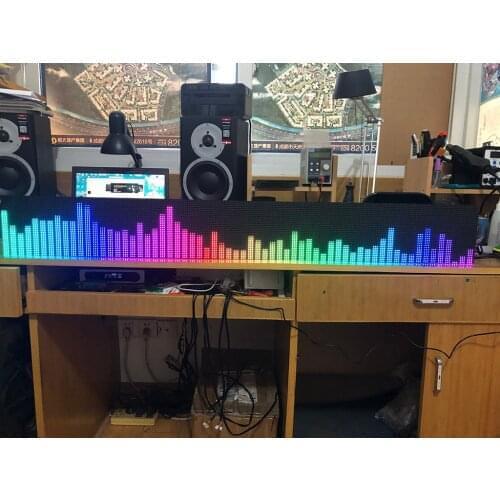 AS1000 Voice Control Full Color Music Spectrum Display Analyzer Stereo Audio KTV Stage LED Rhythm Light 160 Mode MP3 Amplifier
