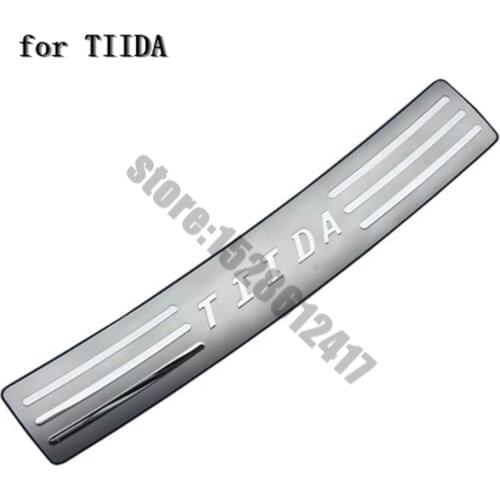 Car accessories Stainless Steel Rear Bumper Protector Sill Trunk Tread Plate Trim for Nissan TIIDA 2008-2010 Car styling