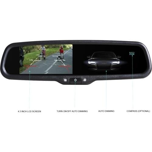 Car Monitors 4.3 Inch OEM Auto Dimming Function TFT LCD Color Screen Car Rearview Mirror Monitor Car Parking Display Monitor