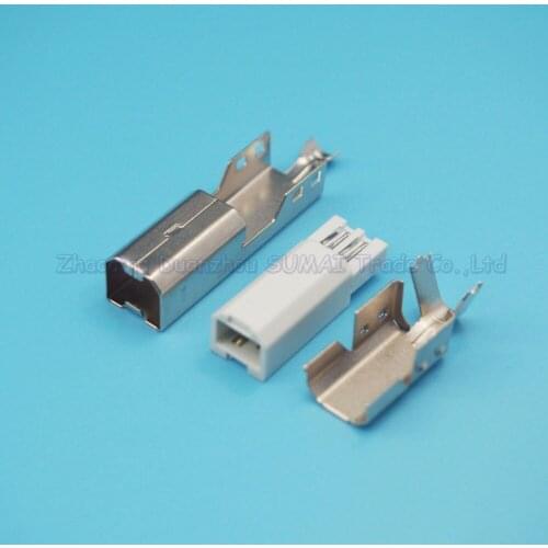 Free shipping 10sets 3 in 1 USB-B-type male plug square mouth printer plug with shell