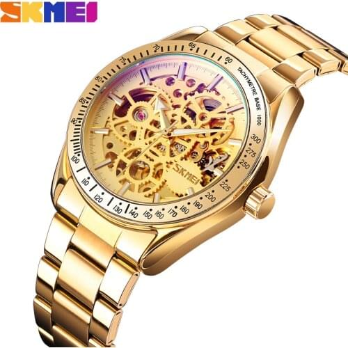 SKMEI Mechanical Watch Mens Automatic Watches For Men Skeleton Hollow Quartz Wristwatches Waterproof Relogio Masculino 9194