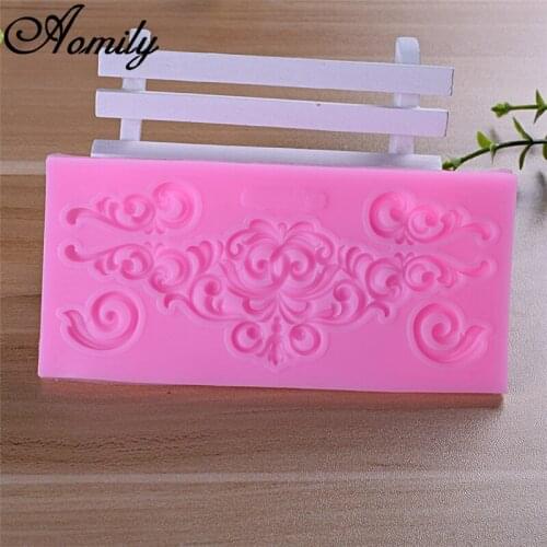 Aomily Flower Lace Skirt 3D Silicon Chocolate Jelly Candy Cake Bakeware Mold DIY Pastry Bar Ice Block Soap Mould Baking Tools