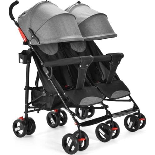 Twin Baby Stroller Can Sit and Lie Newborn Stroller Umbrella Car Double Stroller Ultra Light Portable Folding Bebes Accesorios