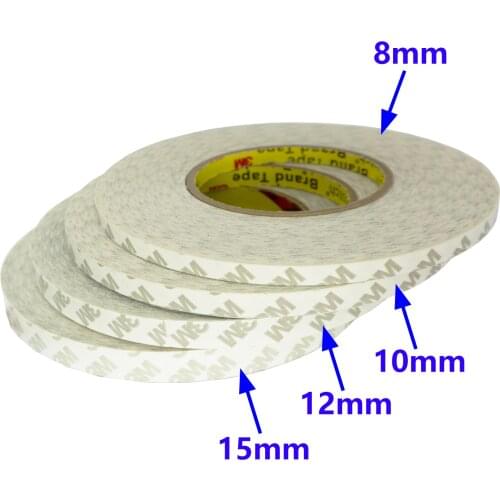 3M Tape Double Sided Tapes Adhesive Strong Sticky 50M/Roll Width 8mm/10mm/12mm/15mm ws2811 ws2812 3528 5050 Led strips