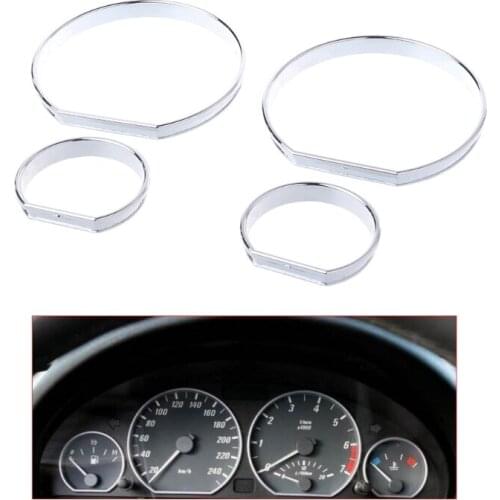 QILEJVS Chrome Gauge Dash Dial Rings Bezel Trim Speedometer AC M-Tech For BMW E46 M M3