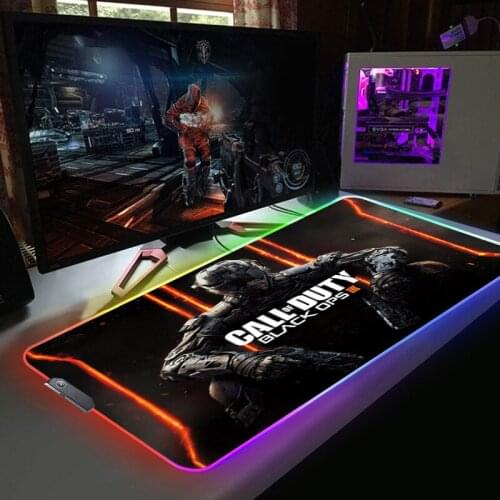 Call of Duty Modern Warfare Keyboard Pad RGB Mouse Pads PC Gamer Cabinet Desk Cute Anime Rug LED Light Mats Accessories Computer