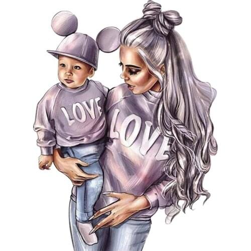 Cute Baby Mom Diy Accessories Patch Stripe A-Level Washable Diy Garment Thermal Transfer Applique Clothes Print On Jeans T-Shirt