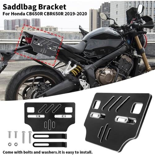 Motorcycle Saddle Bag Mounting Bracket Luggage Rack Side bag Holder Bracket Black For 2019 2020 Honda CBR650R CB650R Accessories