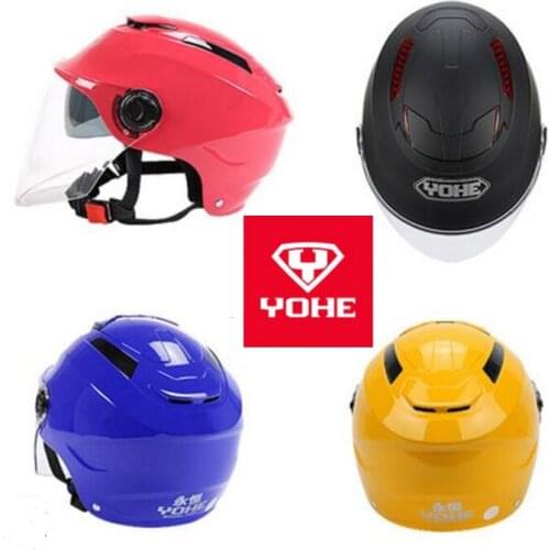 2019 Summer New YOHE Half Face Motorcycle Helmet YH365 Double lens Motorbike Helmets made of ABS with PC Lens Visor FREE SIZE