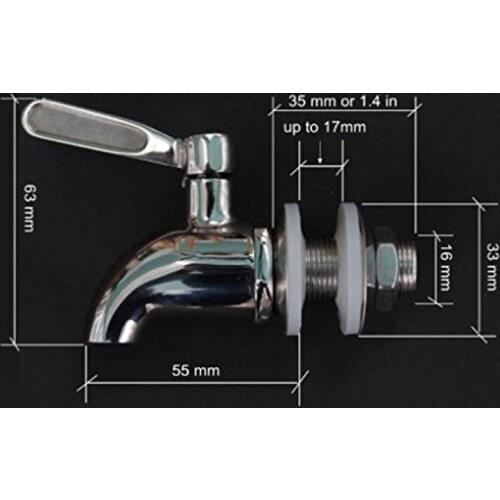 Stainless Steel Faucet Tap for Home Barrel Fermenter Wine Beer Beverage Juice Dispenser Spigot Drink Fridge