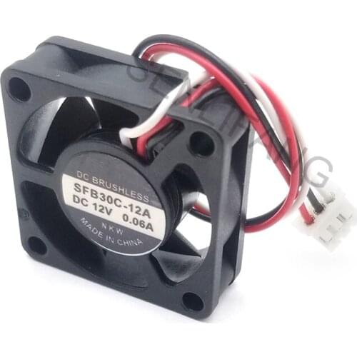 Brand New For SEPA SFB30C-12A DC 12V 0.06A 30x30x12mm 3-Wire Server Cooler Fan