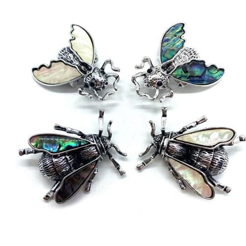 Natural Abalone Shell Necklace Insect Shape Personality DIY Jewelry Small Jewelry Accessories Combination Making Leather Strap