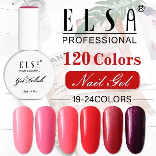 ELSA PROFESSIONAL Nail Gel 120 Colors All For Nails UV Gel Nail Polish Hybrid Varnishes 15ml Semi Permanant UV For Nails