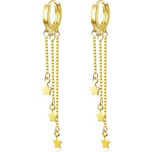 Simple quality Star Tassel Long Earrings Charm Women Girl Jewelry Trendy Elegant Wedding Drop Earring Party Gift