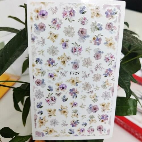 3D Nail Sticker Plant Peony Flower Leaf Petal Stickers for Nails Self-Adhesive Design Stickers for Manicure Nail Art Decoration