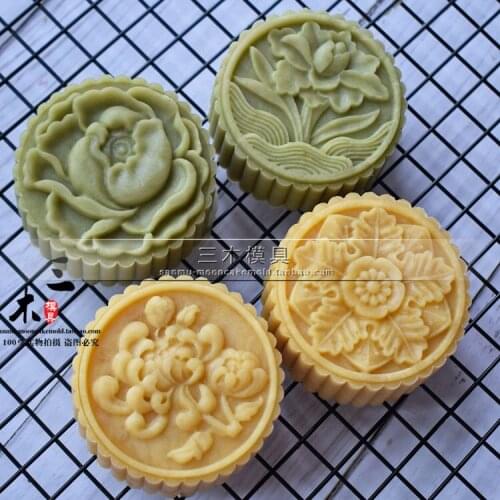DIY Handmade New Model Snowflake Mooncake Mold 100g Hand Press Tool Cantonese Snowy Peach Mountain Liuxin Making
