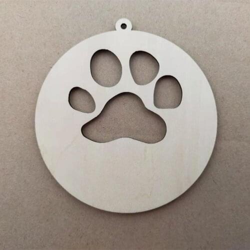 DIY Lovely Bears Paw Earring Parts Unfinished Wood Earring Pendants