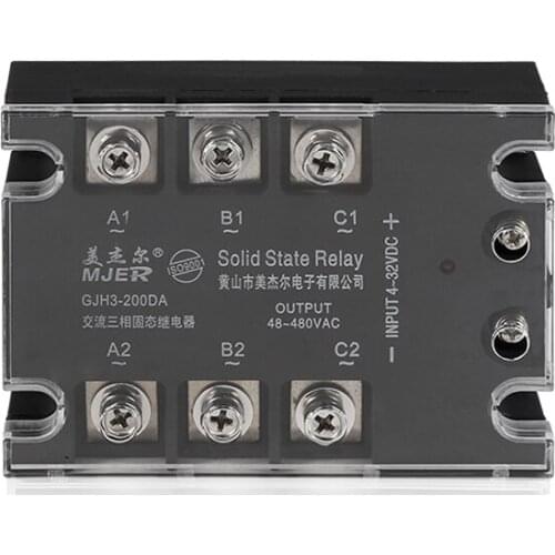 SSR 3 Phase Solid State Relay SSR-200 DC to AC Solid State Relay 200A SSR Relay Three Phase SSR 200A GJH3 200DA