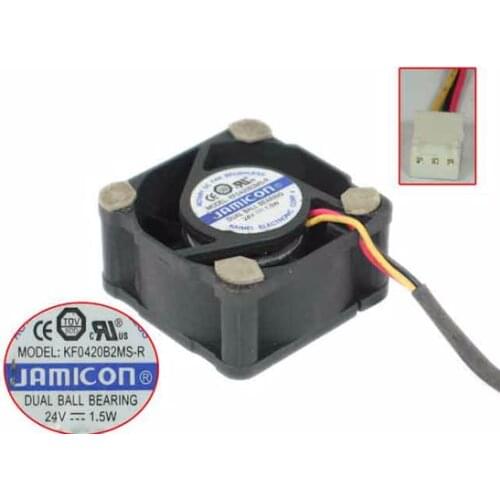 Jamicon KF0420B2MS-R Server Cooling Fan DC 24V 1.5W 3-Wire 40x40x20mm
