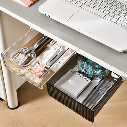 Drawer Storage Box Under The Desk Storage Box Pencil Stationery Organizer Hidden Sorting Box Office Pen Storage Tray Organizer
