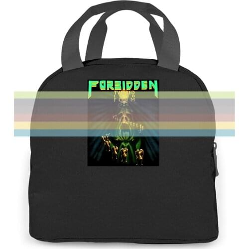FORBIDDEN TWISTED INTO FORM THRASH BAND SLAYER VIO-LENCE NEW BLACK Middle Aged women men Portable insulated lunch bag