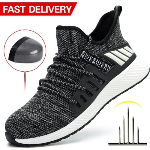Safety Shoes Men Women Steel Toe Cap Sport Airflow Work Boots Puncture-Proof Sneakers Indestructible Construction Outdoor Adult