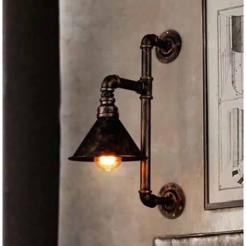 Nordic Loft Style Iron Water Pipe Lamp Industrial Vintage Wall Light Fixtures Edison Wall Sconce Home Lighting Lampara Pared