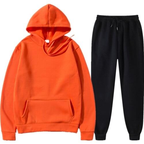 Two Piece Set Women Hoodies+Pants Autumn Winter Hooded Sweatshirt Sweatpants Loose Ms Set Hoodie Pant Hip Hop Pullover Hoody