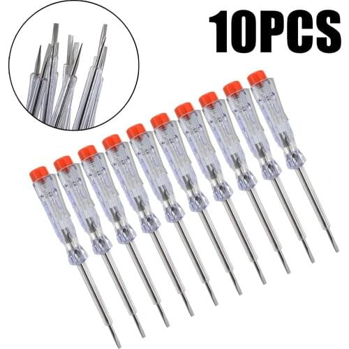 10Pcs Electrical Tester Pen 110-250V Phase Electrical Voltage Screwdriver Test Probe Pen Waterproof Induced Electrical Detector