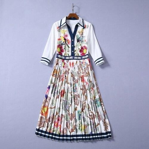 1109 2020 Autumn Free Shipping Lapel New Long Sleeve Empire Fashion Womes Clothes