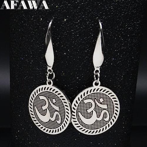 2021 Buddha Lotus Mala Yoga Chakra Stainless Steel Earrings Women Black Enamel Drop Earrings Jewelry accesorios mujer E612990