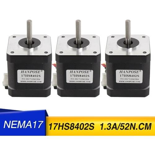 3pcs Nema 17 Stepper Motor 48mm 52Ncm 01.3A 12V 17HS8402S Step Motor 42BYGH 4-lead CNC Reprap