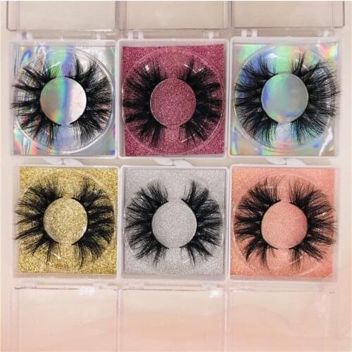 6 Pairs/Lot Mink 5D Lashes Natural Regular 18mm 20mm 22mm 23mm Eyelashes Private Label Square Boxes