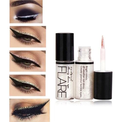 Diamond shiny Eye Liners Cosmetics Waterproof Silver Rose Gold Color Liquid Glitter Sequins Eyeliner Makeup Beauty