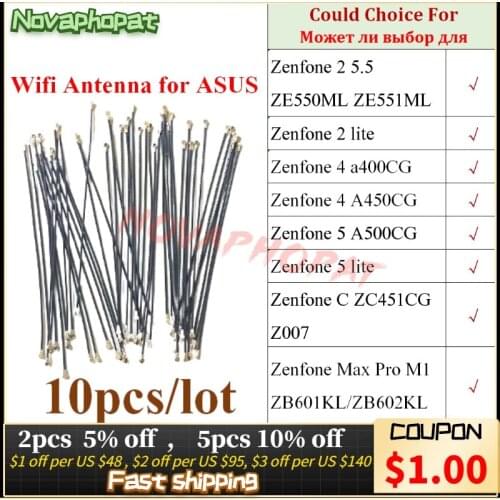 Wifi Antenna Connector Signal Flex Cable For Asus Zenfone 2 ZE550ML Lite 4 A400CG A450CG 5 6 A500CG Lite C Max Pro M1 10pcs/lot