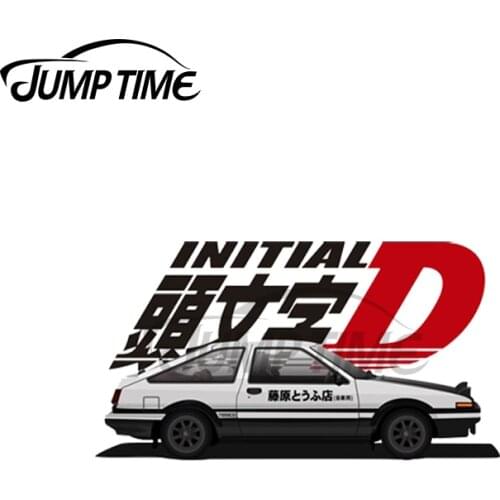 Jump Time 13 x 7.6cm For AE 86 INITIALD JDM Car Stickers Occlusion Scratch Waterproof VAN Decoration Vinyl Decals