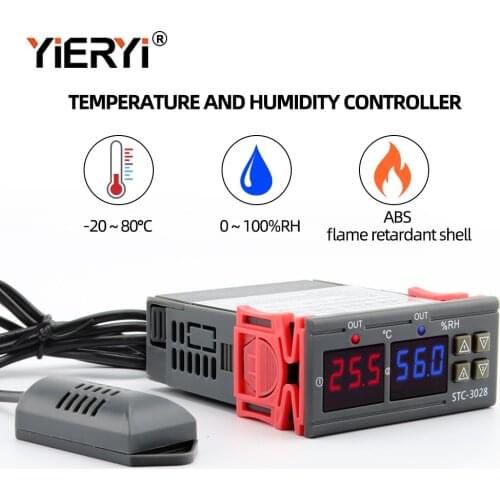 Yieryi Digital Thermostat Temperature Humidity Control STC-3028 Thermometer Hygrometer Controller AC 110V 220V DC 12V 24V 10A