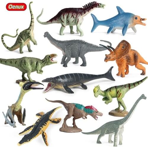 Oenux Jurassic Dinosaur Action Figures Indominus T-Rex Pterosauria Mosasaur Animals Model PVC Education Miniature Kids Toy Gift
