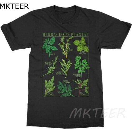 Herbs T-Shirt Botanical Garden Plant Print Art Botany Bloom Fruit Flower Grow T-shirt Aesthetic Korean Style Ullzang Tee Men