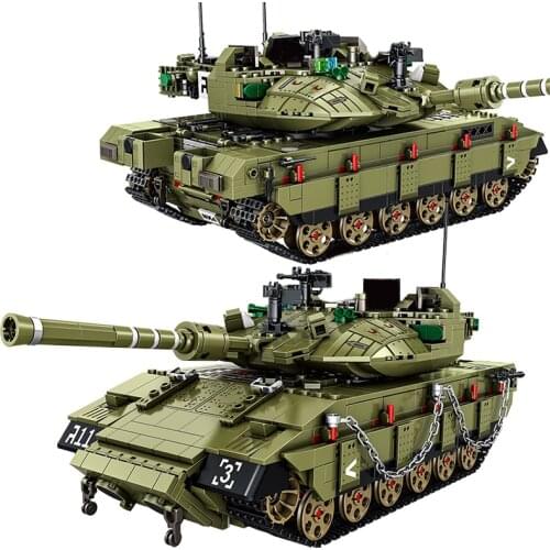 City 1730Pcs Israel Merkava MK4 Main Battle Tank Model Building Blocks Military WW2 Army Soldier Bricks Kids DIY gift 11319