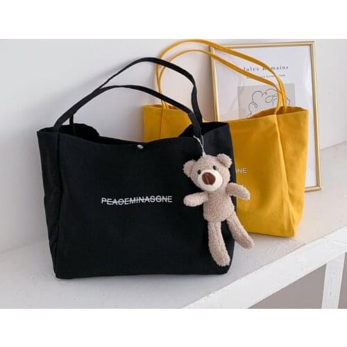 Canvas Tote Purses and Handbags for Women 2021 High Quality Bag Girls Female Shopper Casual Hot New Letter Large Capacity Wallet