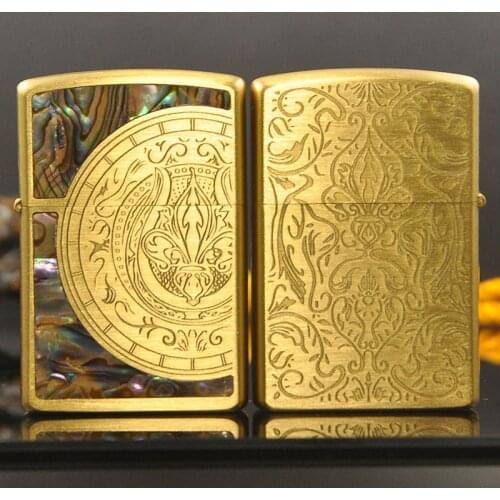 Hong Kong zorro kerosene windproof lighter Caibei nostalgic creative gift pure copper