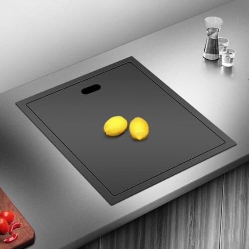 Cloaking Nanometer Black 304 Stainless Steel Handmade kitchen Bar Counter Sink Cover hidden Single Kitchen Small Size Sink