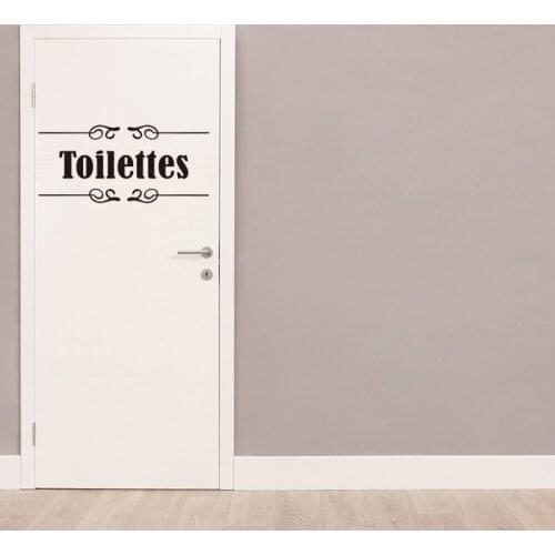 Wall Stickers Signage Toilets WC Door Sign Wall Decals Toilet Vinyl Wall Art Wallpaper Home Decor House Decoration 18 cm x 40 cm