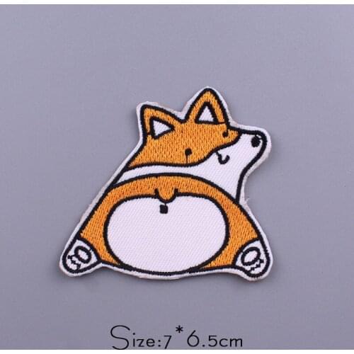 Cute Animals Cat Patches Iron On Patch On Clothes Cartoon Embroidered Patches For Kid Clothing Stickers Dog Badges DIY Appliques
